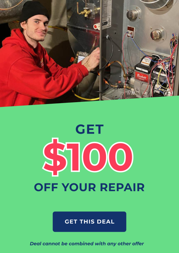 Get $100 Off your Furnace Repair in Belleville Promotion